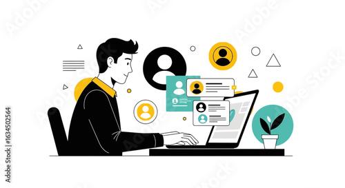Freelancer working remotely connecting with clients and managing online communication effectively