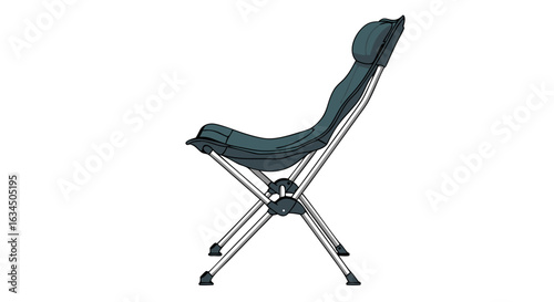 Camping Chair Vector Illustration: Portable Outdoor Seating for Adventure and Relaxation