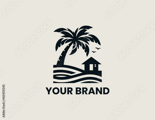 Beach Hotel Vector Logo