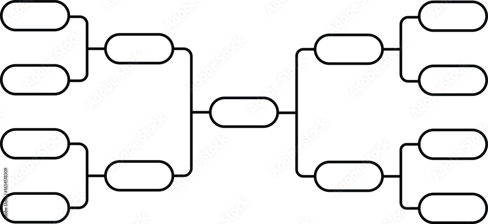 Fototapeta premium Bracket Diagram: A simple, visually appealing bracket diagram. Clean lines and symmetrical design. Perfect for presentations.