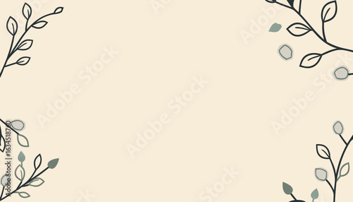 Decorative floral border illustration on neutral background  