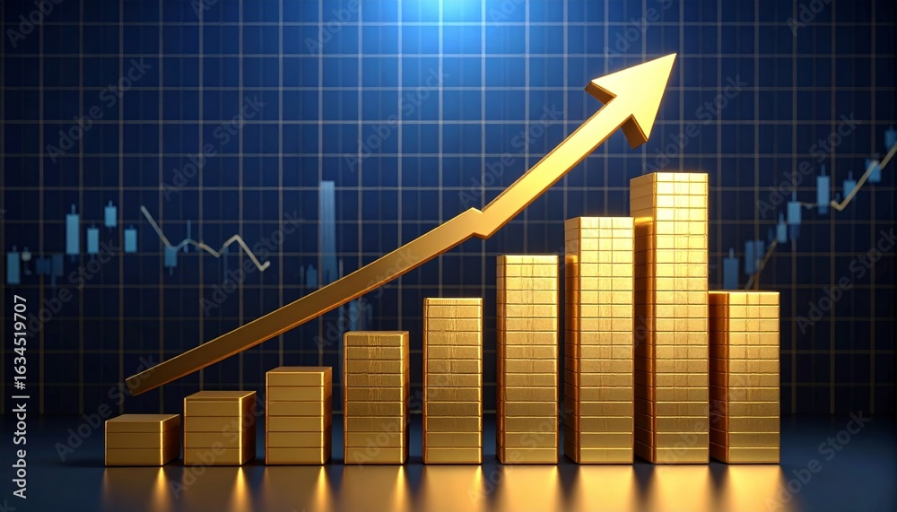 Fototapeta premium Rising stock market chart display