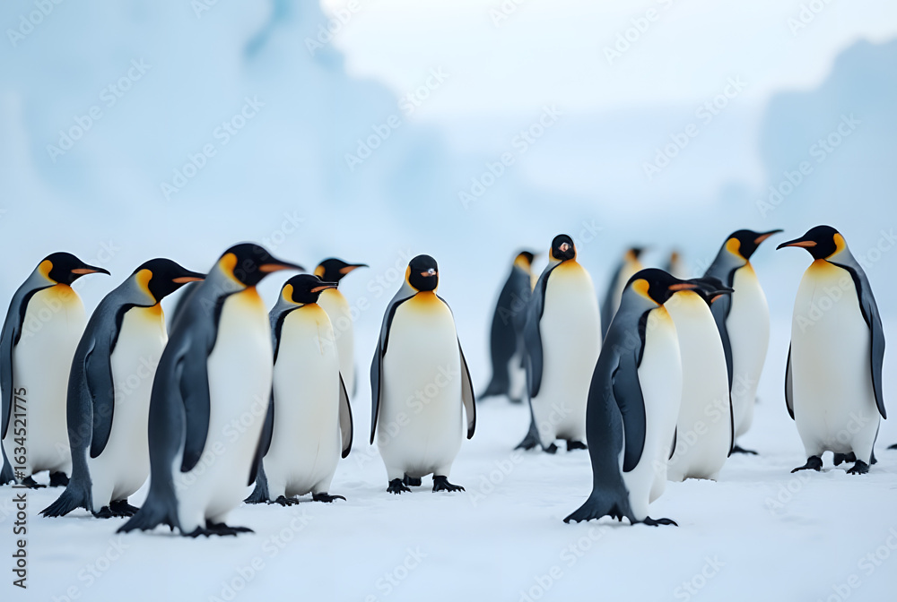 Fototapeta premium A colony of emperor penguins