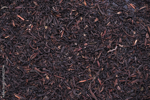 Slika na platnu Top view of dried Black Tea Darjeeling GFOP (Golden Flowery Orange Pekoe quality