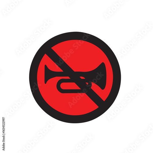 no horn sign, no loud speaker
