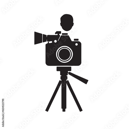 video camera on tripod