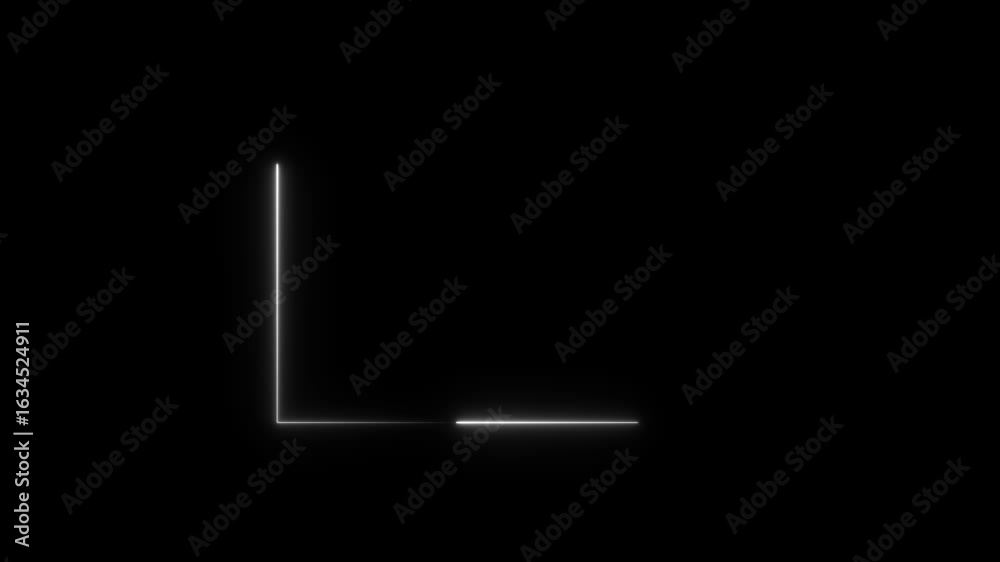 Horizontal neon line animation moving from right to left on black screen...