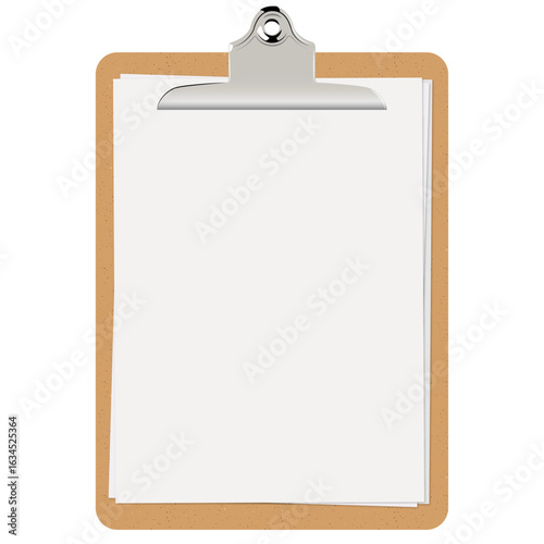 Clipboard with blank papers
