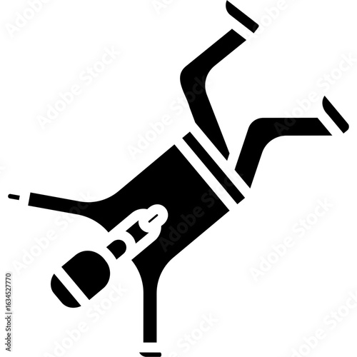 Solid Black Breakdance Icon
