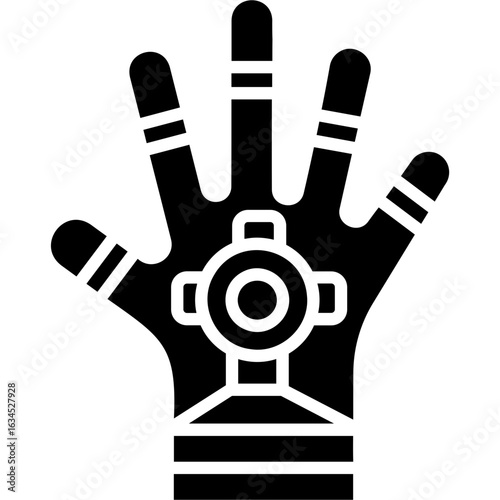Solid Black Gloves Icon