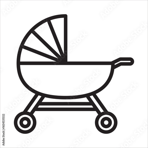 Stroller icon outline vector