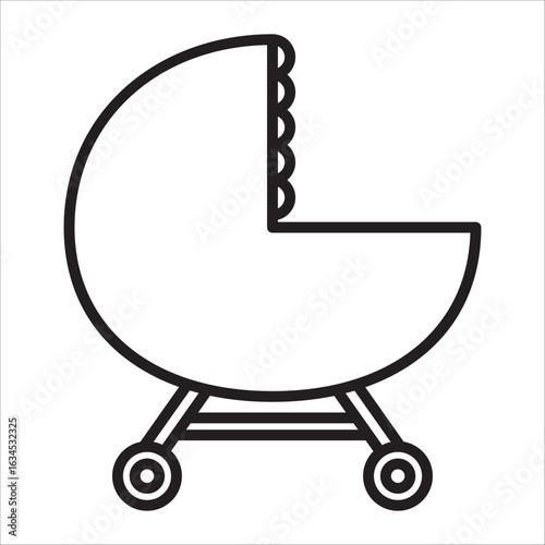 Stroller icon outline vector