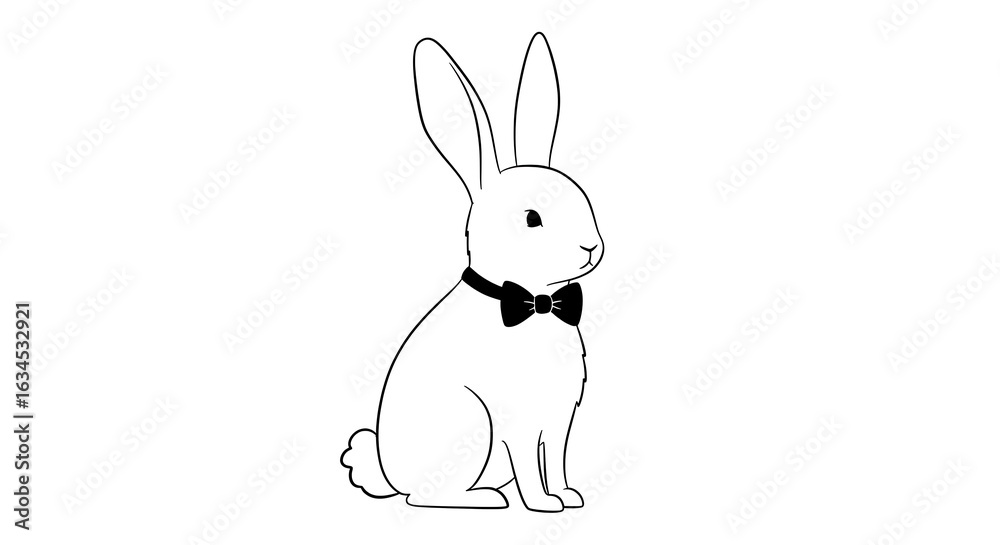 Fototapeta premium white rabbit on white background