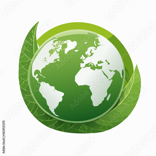 Grüne Erde mit Blatt – vegane Ernährung für den Klimaschutz