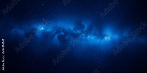 Vibrant blue sky with fluffy clouds, a celestial canvas of sun and light