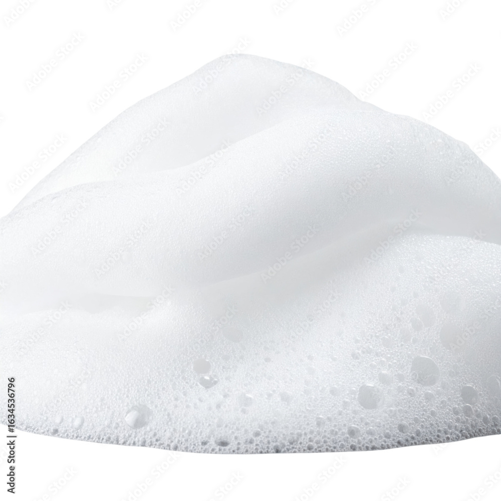 Obraz premium A soft, white foam mound, featuring delicate bubbles and a smooth texture.