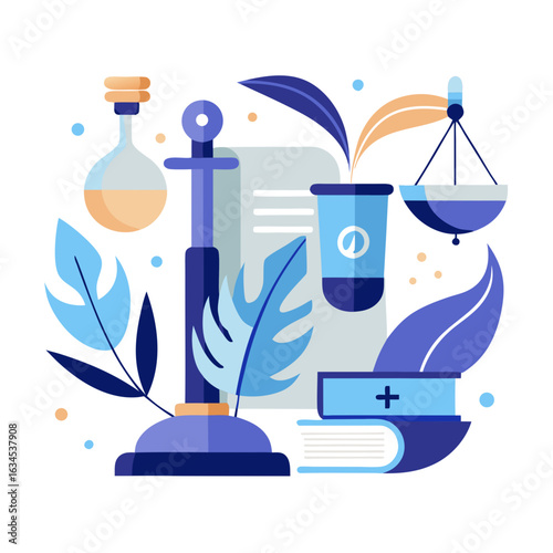 Yom Kippur Symbolic Elements Vector Flat Design