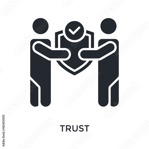 Trust Icon Glyph Style. Vector Illustration For Graphic Design