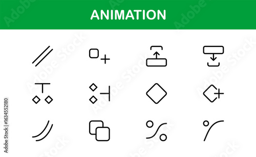 Dynamic Animation Line Icon Collection: Professional Vector Set for Creative Motion Design