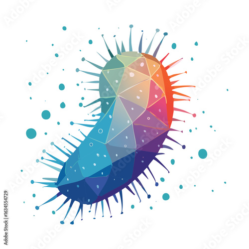 Colorful Bacteria or Virus Cell Microorganism