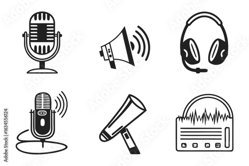 Collection of Audio and Sound Icons.
