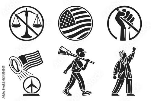 Collection of Social Justice and Protest Icons.