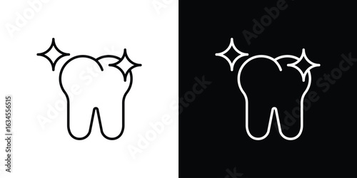 clean tooth icon art Illustrations. premium line icons