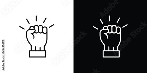 Will power icon art Illustrations. premium line icons