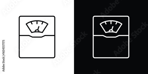 Weight scale icon art Illustrations. premium line icons