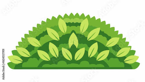 Flat leaf illustration with layered greens, ideal for eco or nature themes.