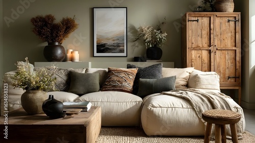 Wallpaper Mural Cozy living room with natural decor Torontodigital.ca