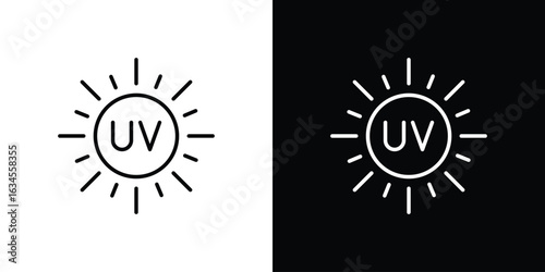UV icon art Illustrations. premium line icons