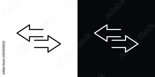 Transfer arrows icon art Illustrations. premium line icons
