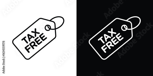 Tax free icon art Illustrations. premium line icons