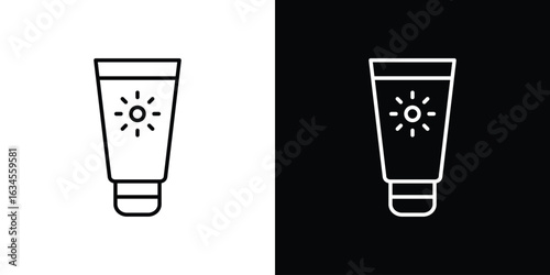 Sunscreen icon art Illustrations. premium line icons