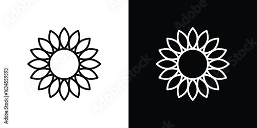 Sunflower icon art Illustrations. premium line icons