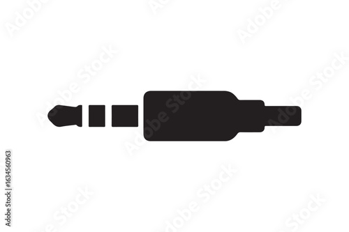 Audio Jack icon silhouette vector with white background
