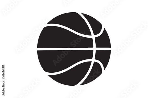 Basketball icon silhouette vector with white background