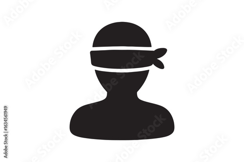 Blindfold icon silhouette vector with white background
