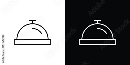 Reception bell icon art Illustrations. premium line icons