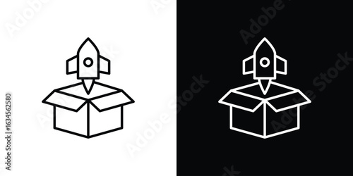 Product release icon art Illustrations. premium line icons