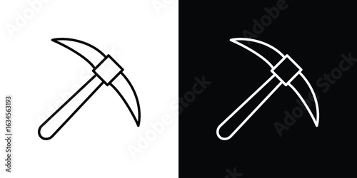 Pick axe icon art Illustrations. premium line icons