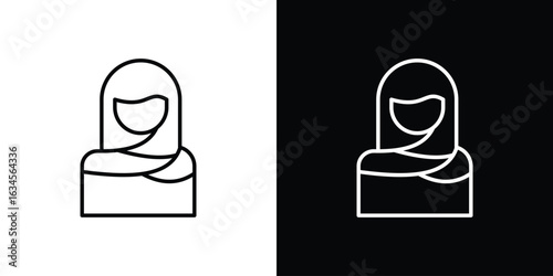 Muslim woman icon art Illustrations. premium line icons