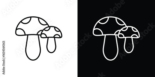 Mushrooms icon art Illustrations. premium line icons