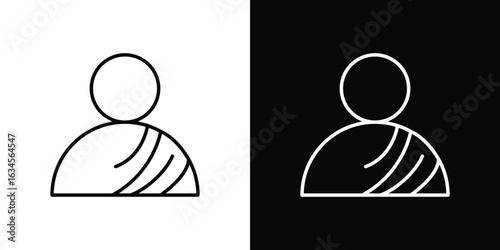 Monk icon art Illustrations. premium line icons