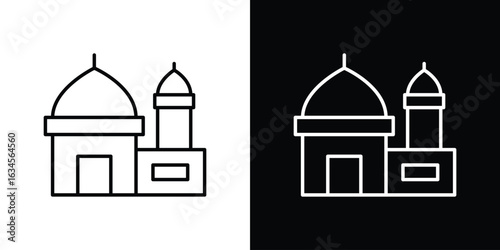 Mosque icon art Illustrations. premium line icons