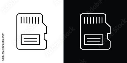 Memory card icon art Illustrations. premium line icons