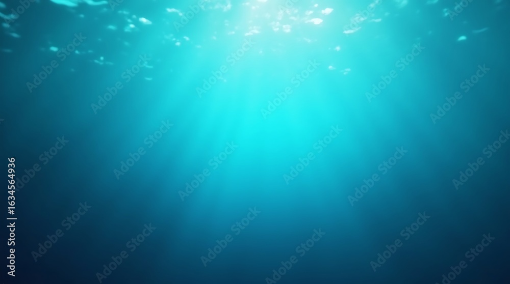 Fototapeta premium Underwater sunlight rays and bubbles