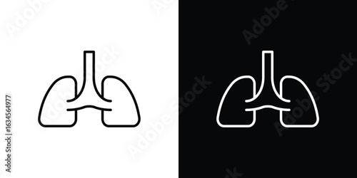 Lung icon art Illustrations. premium line icons
