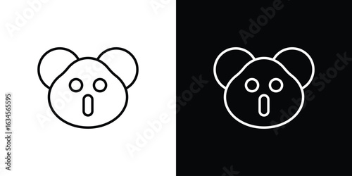 Koala head icon art Illustrations. premium line icons